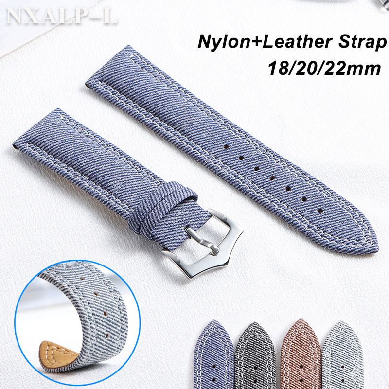 Omega Watches Smartwatch - Tali Jam Tangan Nilon Kanvas Denim