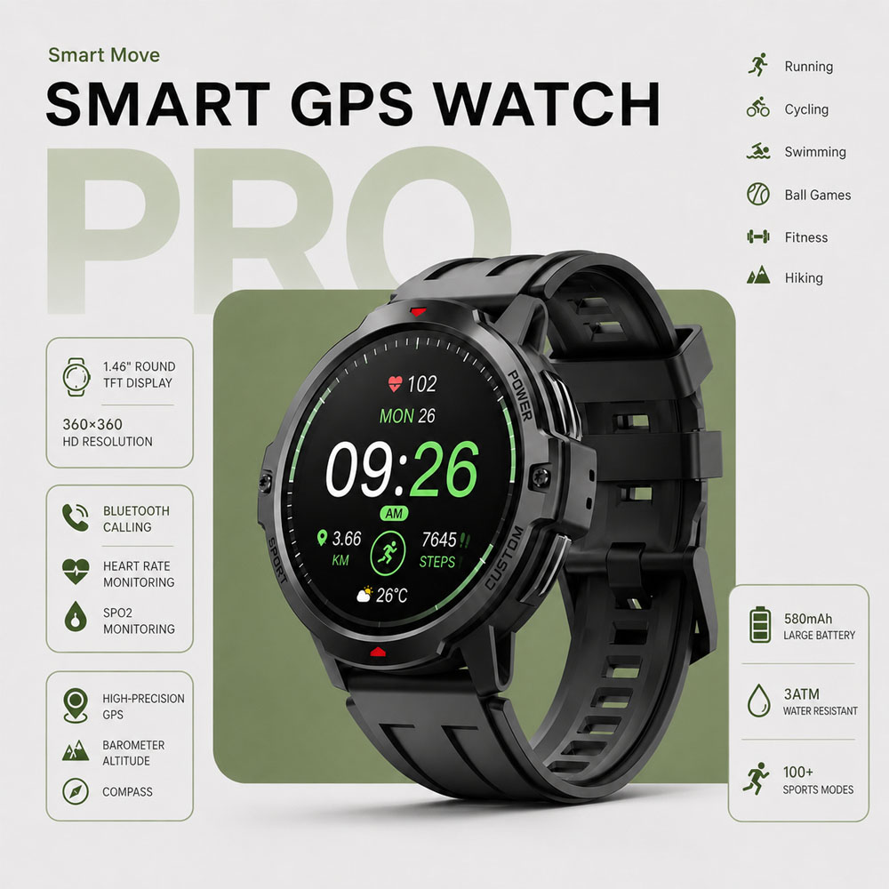 Timex Watches Smartwatch - Jam Tangan Pintar GPS Militer 1.46