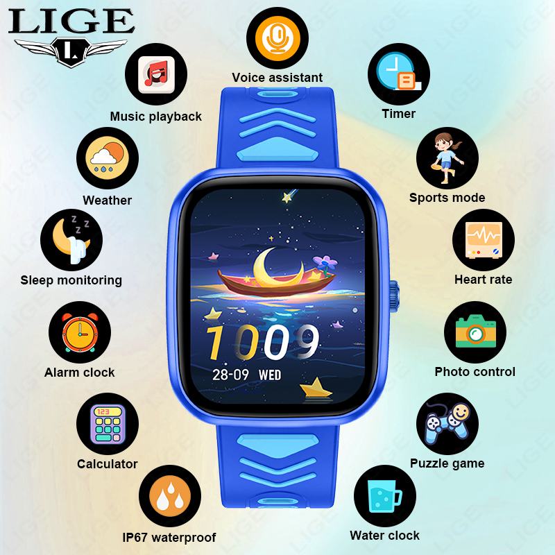 Smartwatch Watches Birthday Gift For Girls - Jam Tangan Pintar Anak LIGE, Tahan