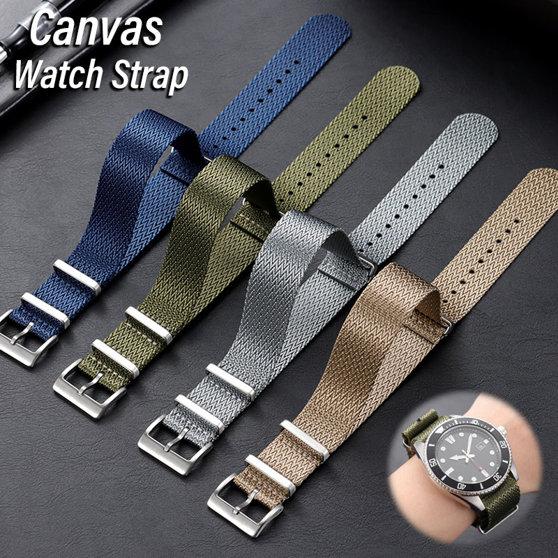 Omega Watches Smartwatch - Tali Jam Tangan Nilon Kanvas 18Mm