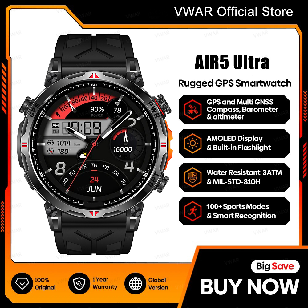 Watch Vs Amazfit - VWAR Air5 Ultra GPS Jam Tangan