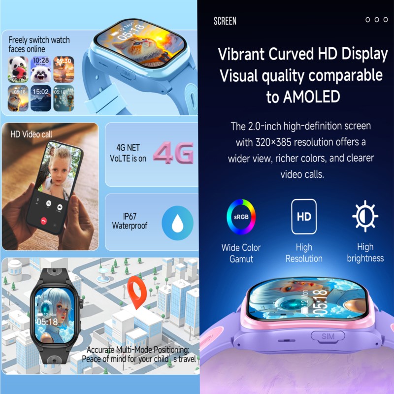 Jam Tangan Pintar Anak 4G deng - Smartwatch Watches For Girls ulasan dan harga