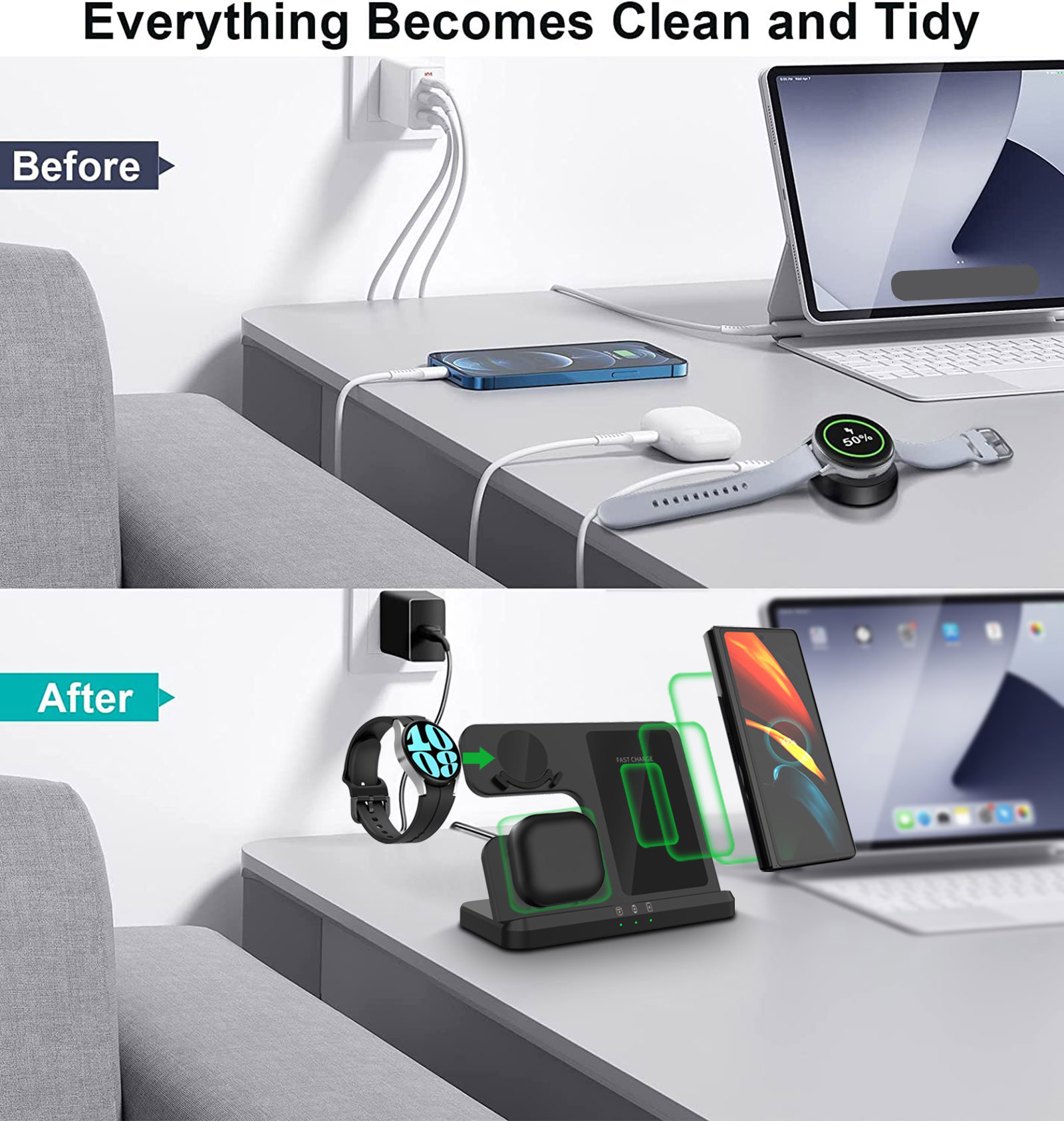 Pengisi Daya Nirkabel 3 In 1 S - Watches Smartwatch Samsung ulasan dan harga