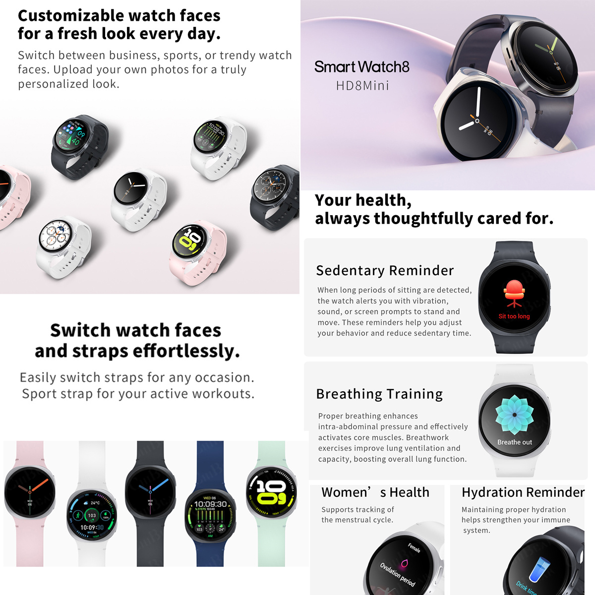 Jam Tangan Baru 2026 8 Mini GP - Smartwatch Watches For Girls ulasan dan harga