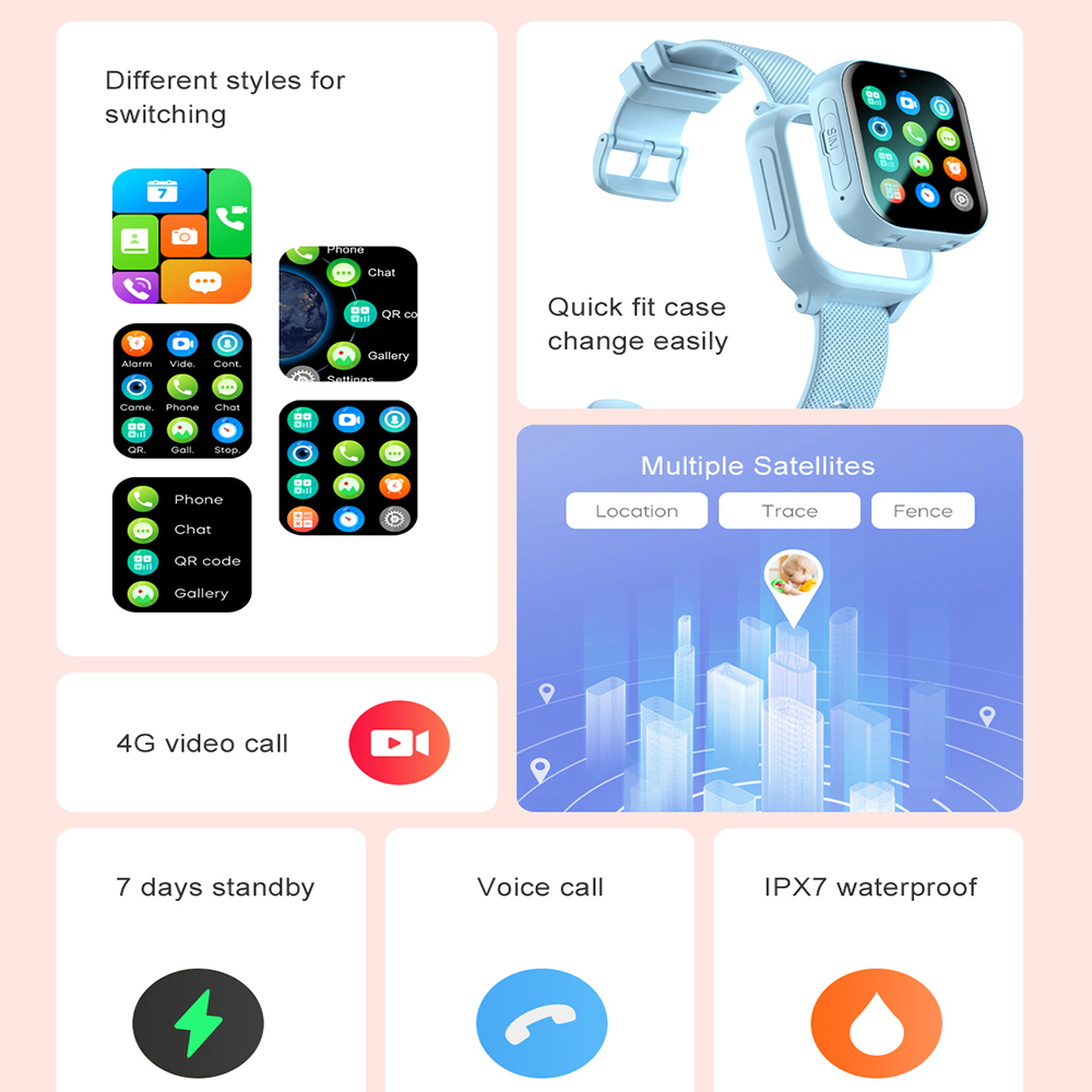 Jam Tangan Pintar Anak 4G GPS  - Smartwatch Watches For Girls ulasan dan harga