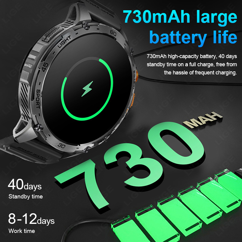 LIGE Baterai Besar 730MAh Wakt - Smartwatch Latest Watches For Men ulasan dan harga