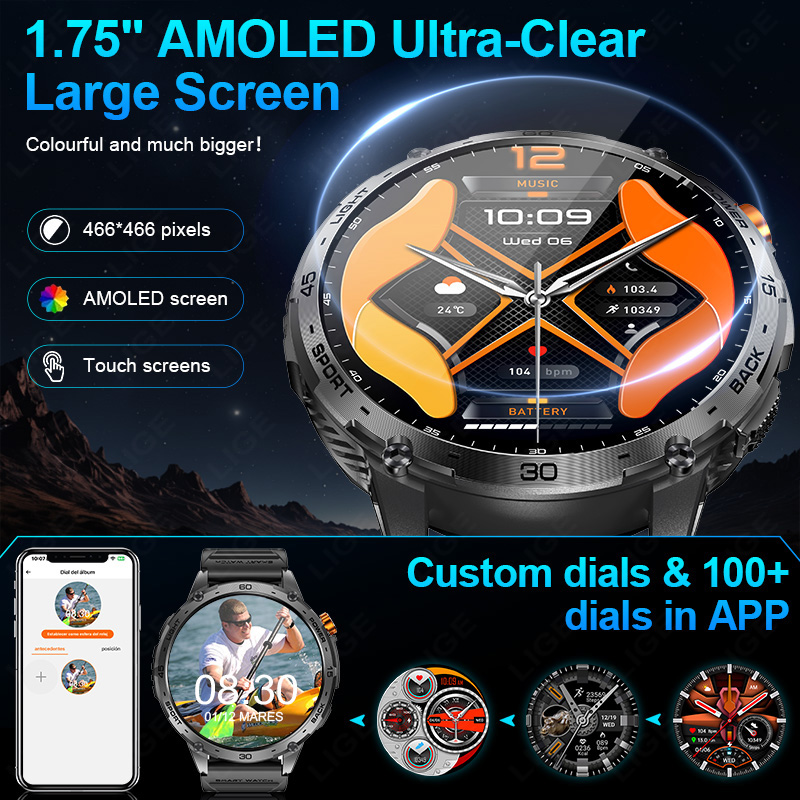LIGE Baterai Besar 730MAh Wakt - Smartwatch Latest Watches For Men ulasan dan harga