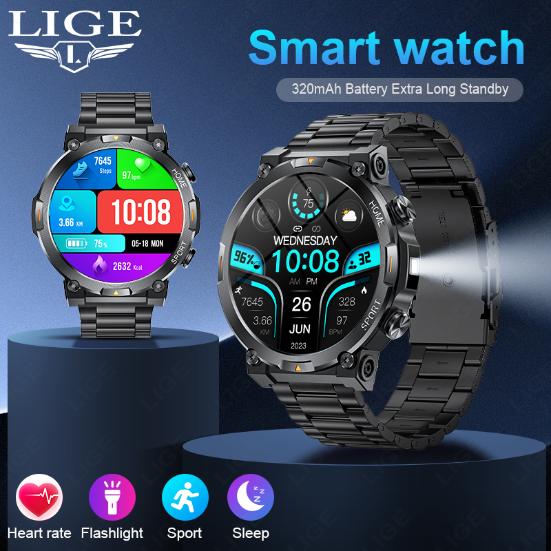 LIGE Jam Tangan Pintar Olahrag - Smartwatch Latest Watches For Men ulasan dan harga