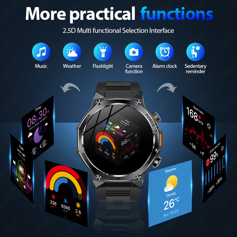 LIGE Jam Tangan Pintar Pria Ba - Smartwatch Latest Watches For Men ulasan dan harga